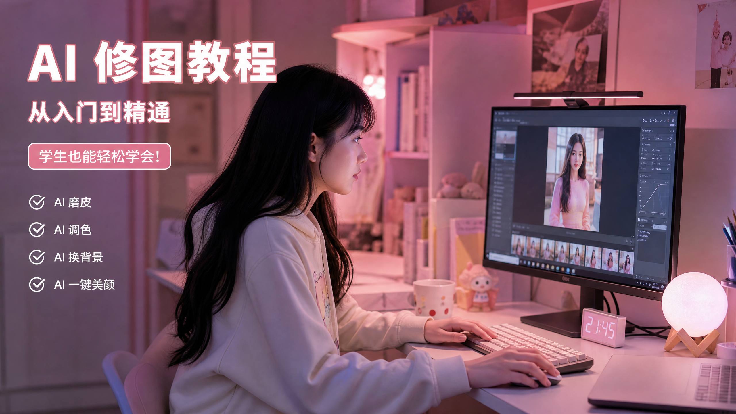 溏心 【溏心AI传媒教程】溏心AI修图与传媒剪辑视频演示，新手也能学会